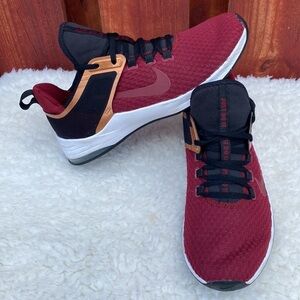 Nike Men's Burgundy, Black & Metallic Gold Training Sneakers Size 8.5